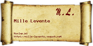 Mille Levente névjegykártya